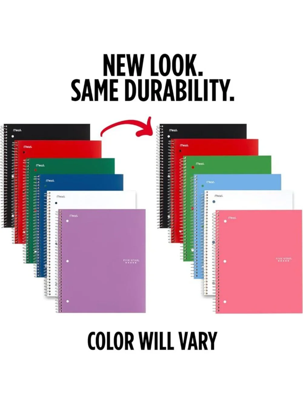 Spiral Notebook Set + Study App, 1 Subject, College Ruled, 100 Sheets, Assorted